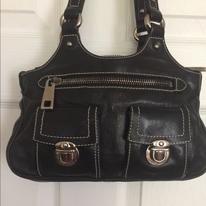 Marc Jacobs's black leather satchel purse